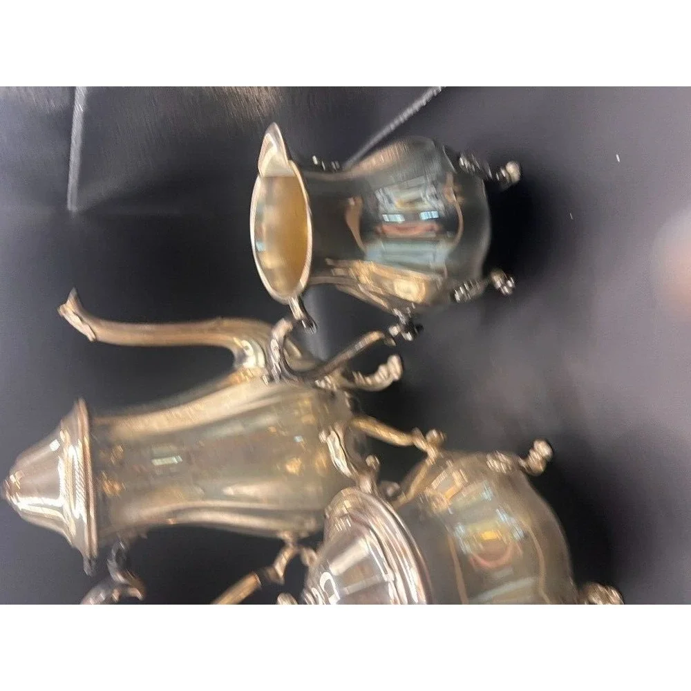 Antique Silverplate Tea Coffee Set Chippendale International Silver Co‎ Sugar &